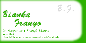bianka franyo business card